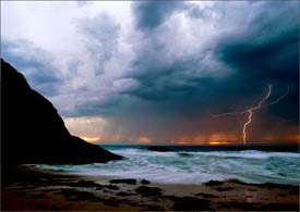 LIghtning strike over Dana Point