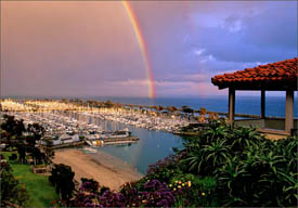 Dana Point Harbor with Rainbow